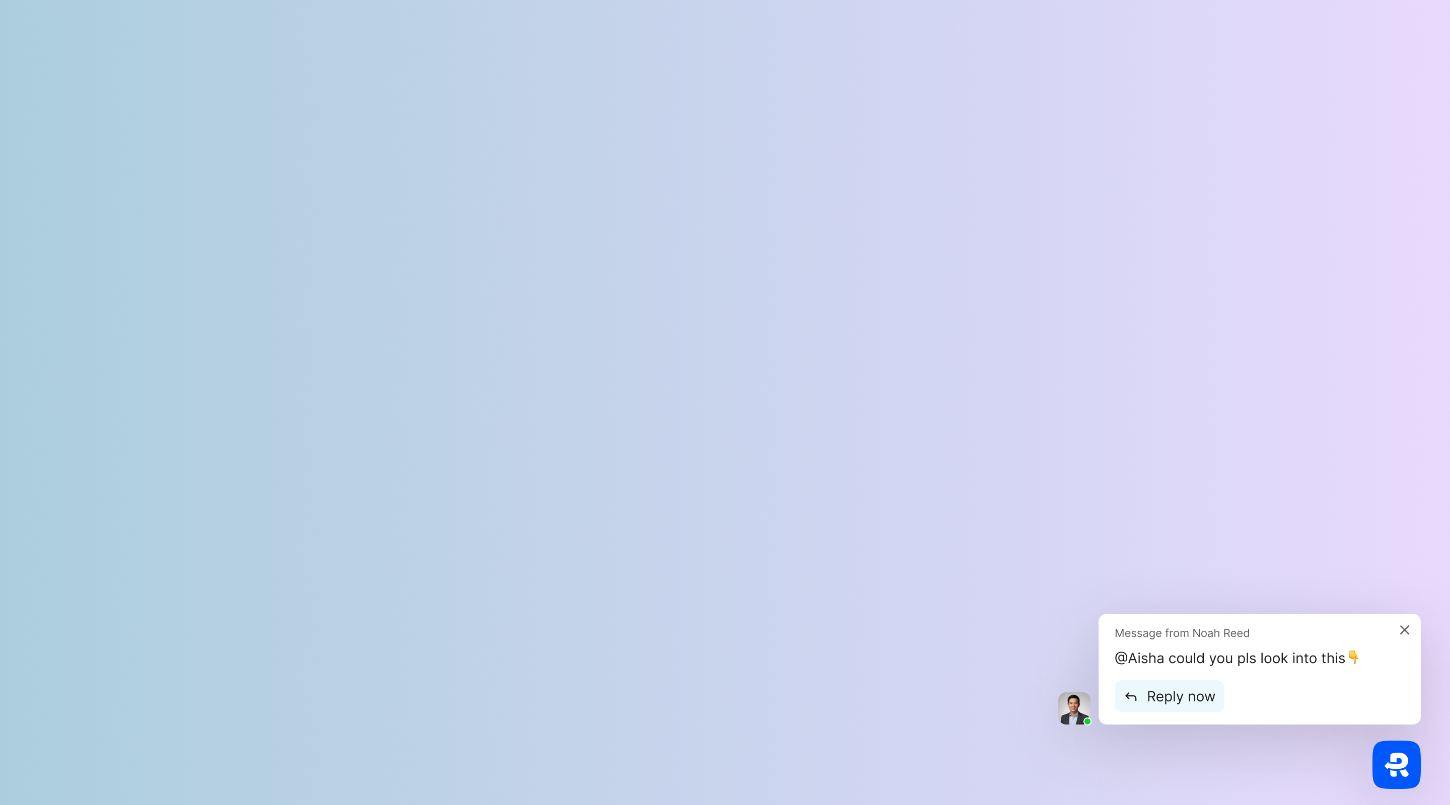 Collapsed outbound mention with an option to reply